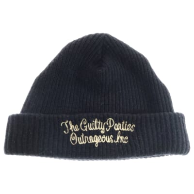 10AW 刺繍デザインニット帽 ビーニー ブラック 10AW-CAP-02 Bランク