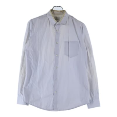 12AW 襟切り替え長袖シャツ シャツ ブルー S50DL0185 Bランク