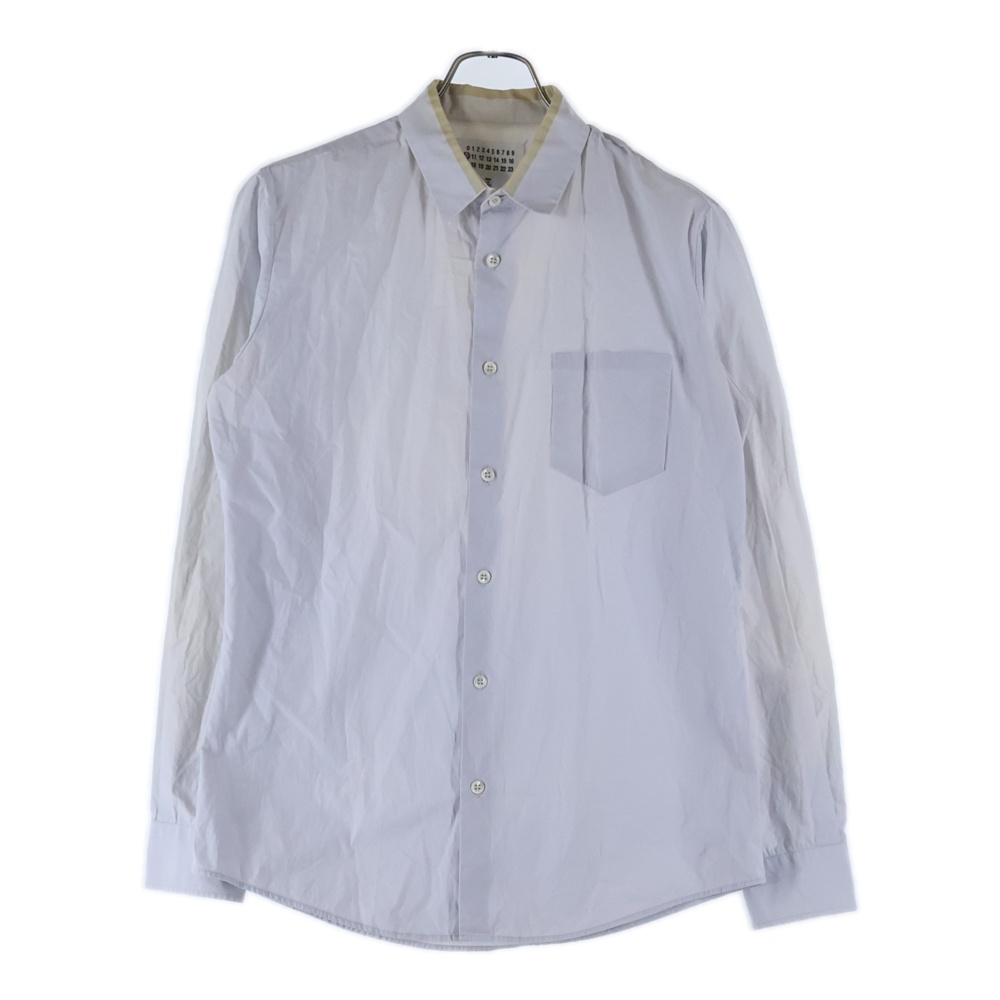 12AW 襟切り替え長袖シャツ シャツ ブルー S50DL0185 Bランク