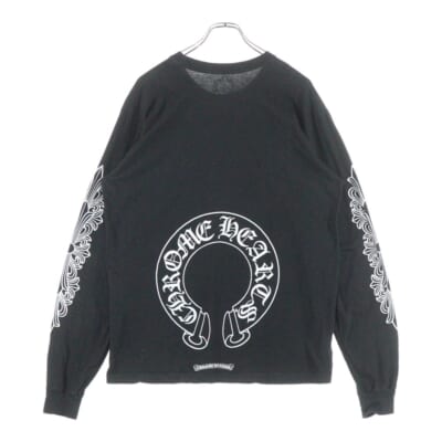 Horseshoe Arm Floral L/S Tee バックホースシュー アームフローラル 長袖Tシャツ ブラック Bランク