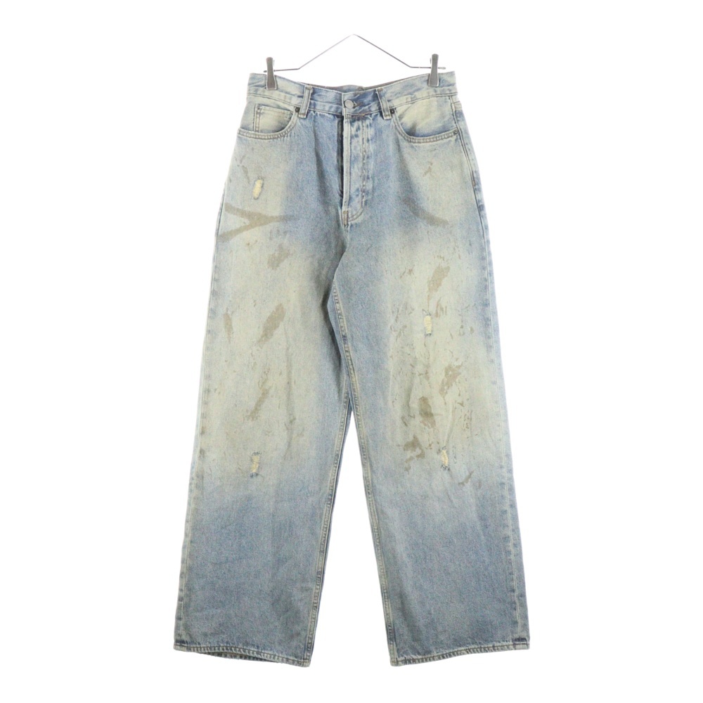 バックレザーポケット ヴィンテージ加工 デニムパンツ インディゴ C00101 Bランク