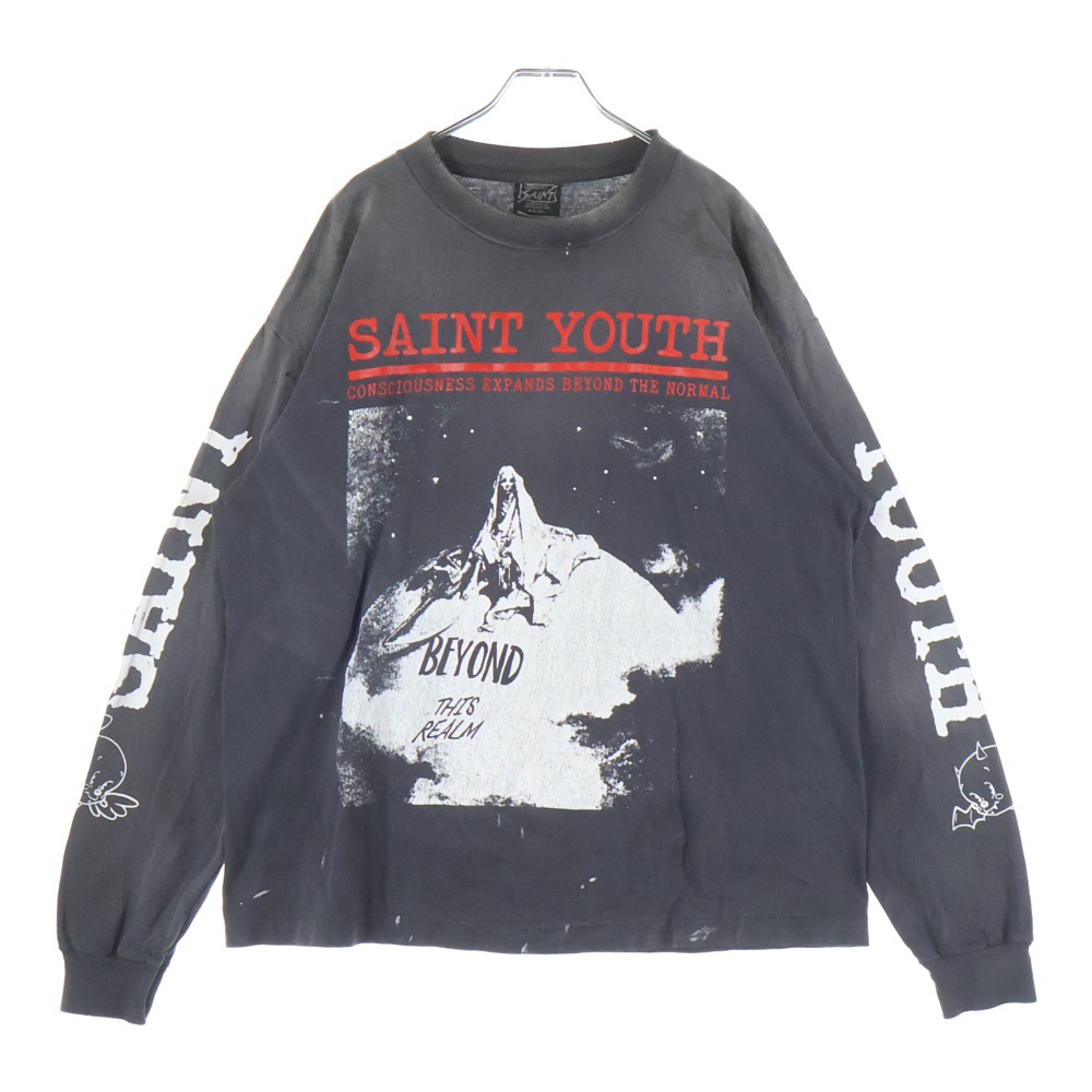 25AW SAINT YOUTH L/S TEE セイント ユース クルーネック 長袖Tシャツ カットソー グレー SM-HR1--0000-032 Bランク