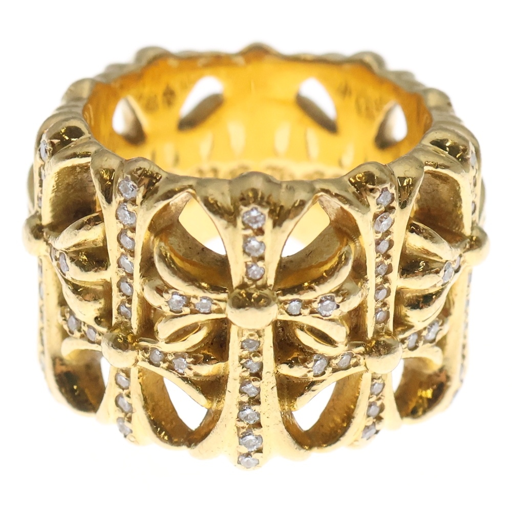 22K CEMETERY P/DIA セメタリークロスリング PAVEダイヤ ゴールド BCA056 Bランク