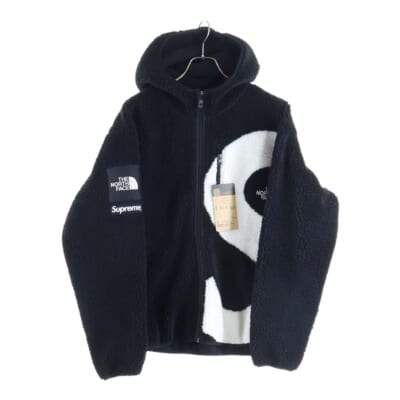 20AW ×THE NORTE FACE S Logo Hooded Fleece Jacket ザノースフェイス Sロゴフーデッドフリースジャケット ブラック NT62004I Aランク