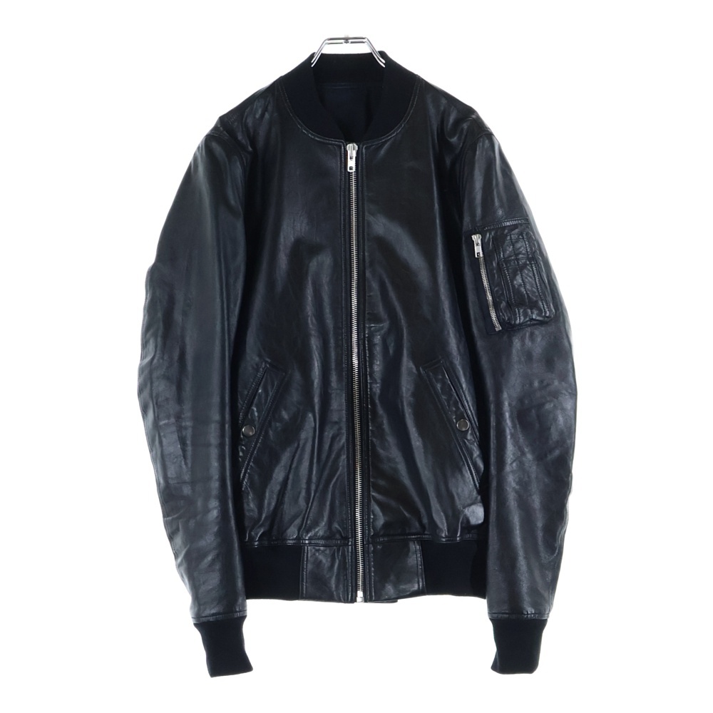 14AW ジップアップ レザーボンバージャケット ブラック RU14F2771-LGI Bランク