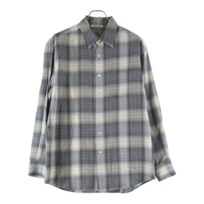 22AW SUPER LIGHT WOOL CHECK SHIRT スーパーライト チェック ウール 長袖シャツ グレー A22AS01LC Aランク