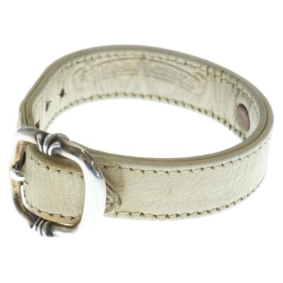 GUNSLINGER ガンスリンガー フローラルボール レザーブレスレット ホワイト/シルバー Bランク