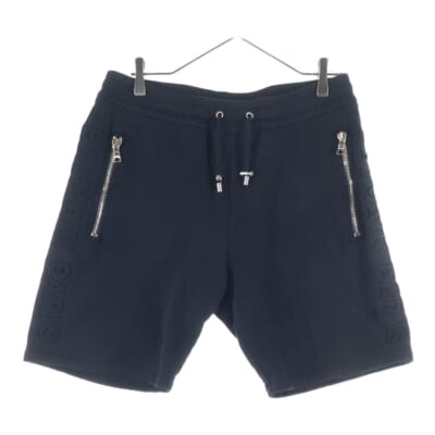 サイドロゴ コットン ファスナー付き スウェットハーフパンツ ブラック OA000BB34 Bランク