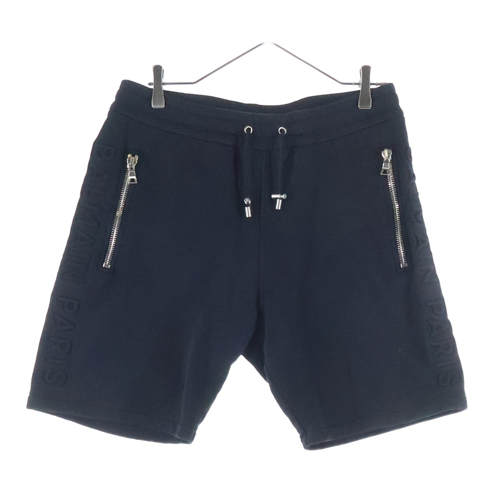 サイドロゴ コットン ファスナー付き スウェットハーフパンツ ブラック OA000BB34 Bランク