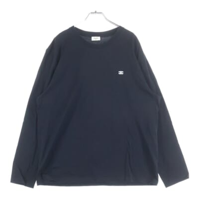 トリオンフ ロゴ刺繍 クルーネック長袖Tシャツカットソー ブラック RX017507Z38AW Aランク