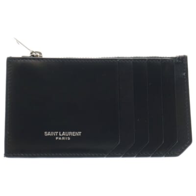 フラグメント ジップポーチ フラグメントケース カードケース ブラック レザー 609362 シルバー金具 Aランク