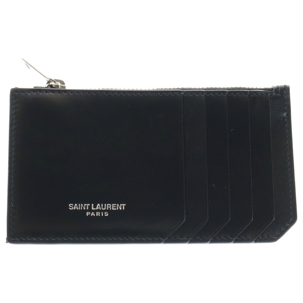 フラグメント ジップポーチ フラグメントケース カードケース ブラック レザー 609362 シルバー金具 Aランク