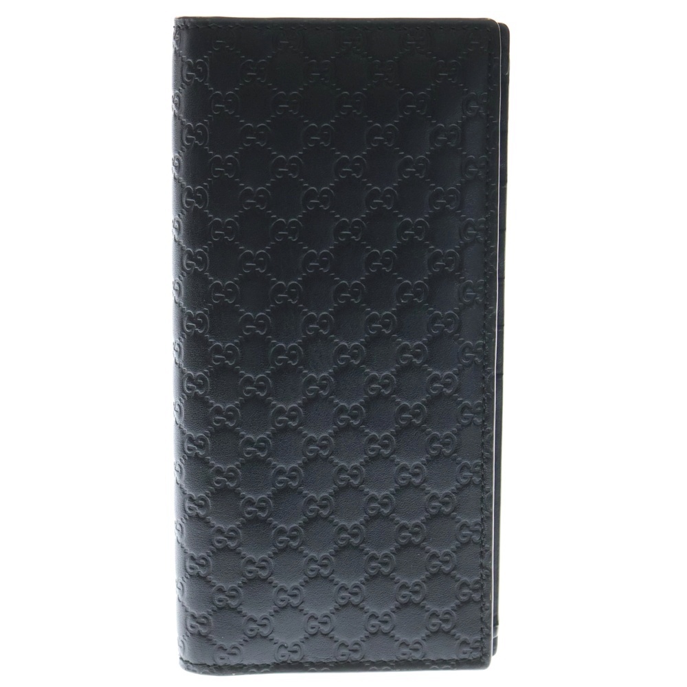 マイクログッチシマ 長財布 ロングウォレット カードケース ブラック レザー 449245 Bランク