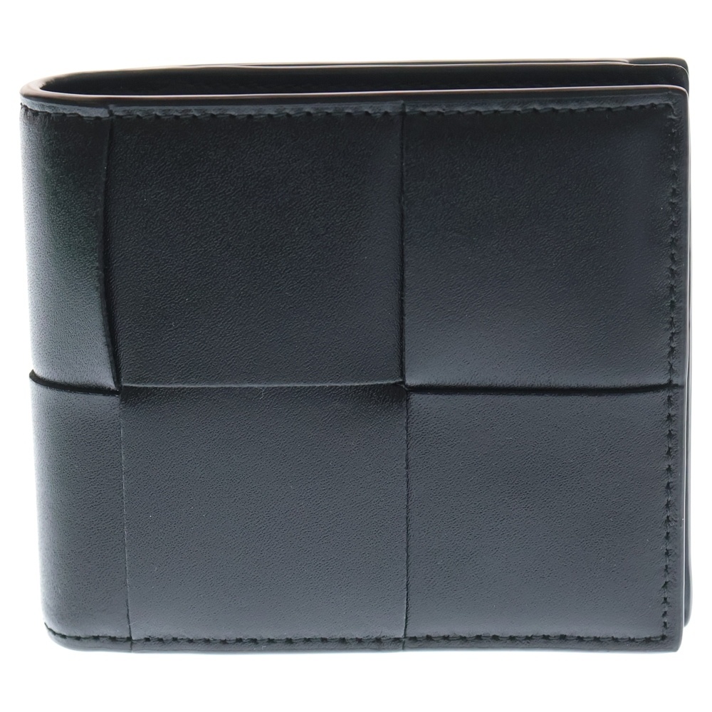 マキシ イントレチャート カセット レザー コンパクトウォレット 二つ折り財布 ブラック Aランク