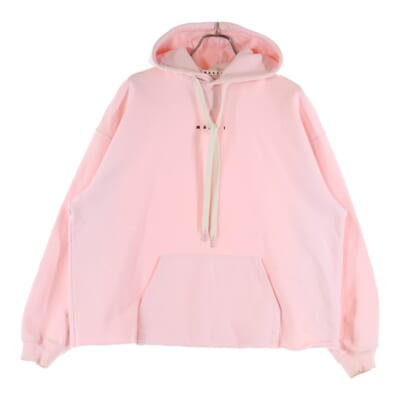 23AW ロゴプリント カットオフ プルオーバースウェットパーカー フーディー ピンク FLJE0176P1 USCU87 Bランク