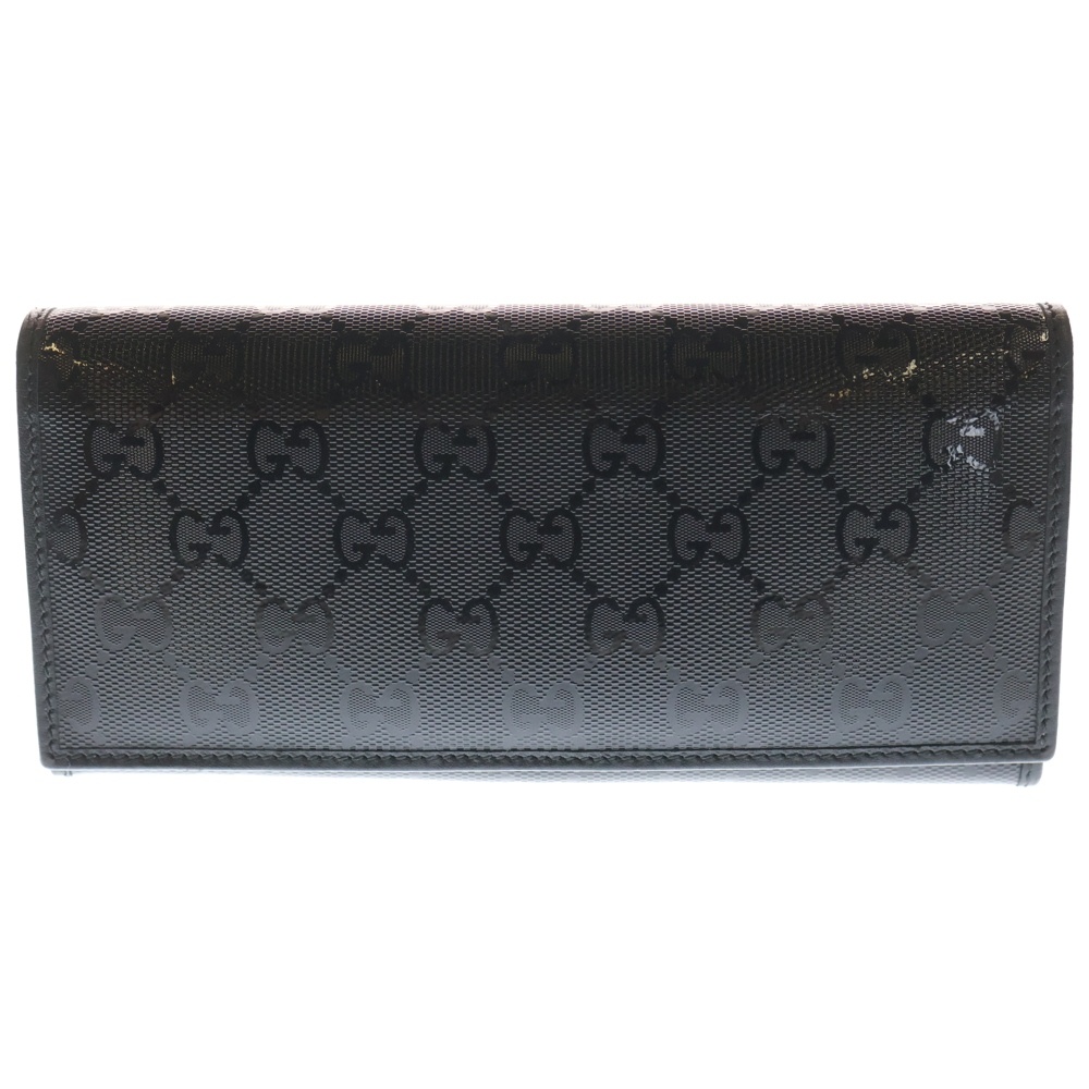 GGインプリメ 二つ折り長財布ロングウォレット カードケース ブラック PVC レザー 244995 Aランク