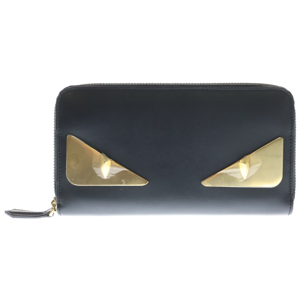 モンスター ラウンドファスナー ウォレット ブラック レザー 長財布 7M0210 Aランク