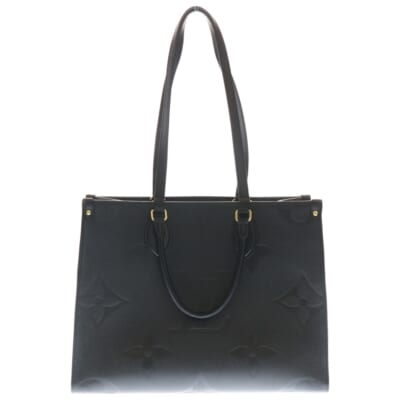 モノグラムアンプラント オンザゴーMM トートバッグ ハンドバッグ ブラック ノワール レザー M45595 ゴールド金具 Bランク