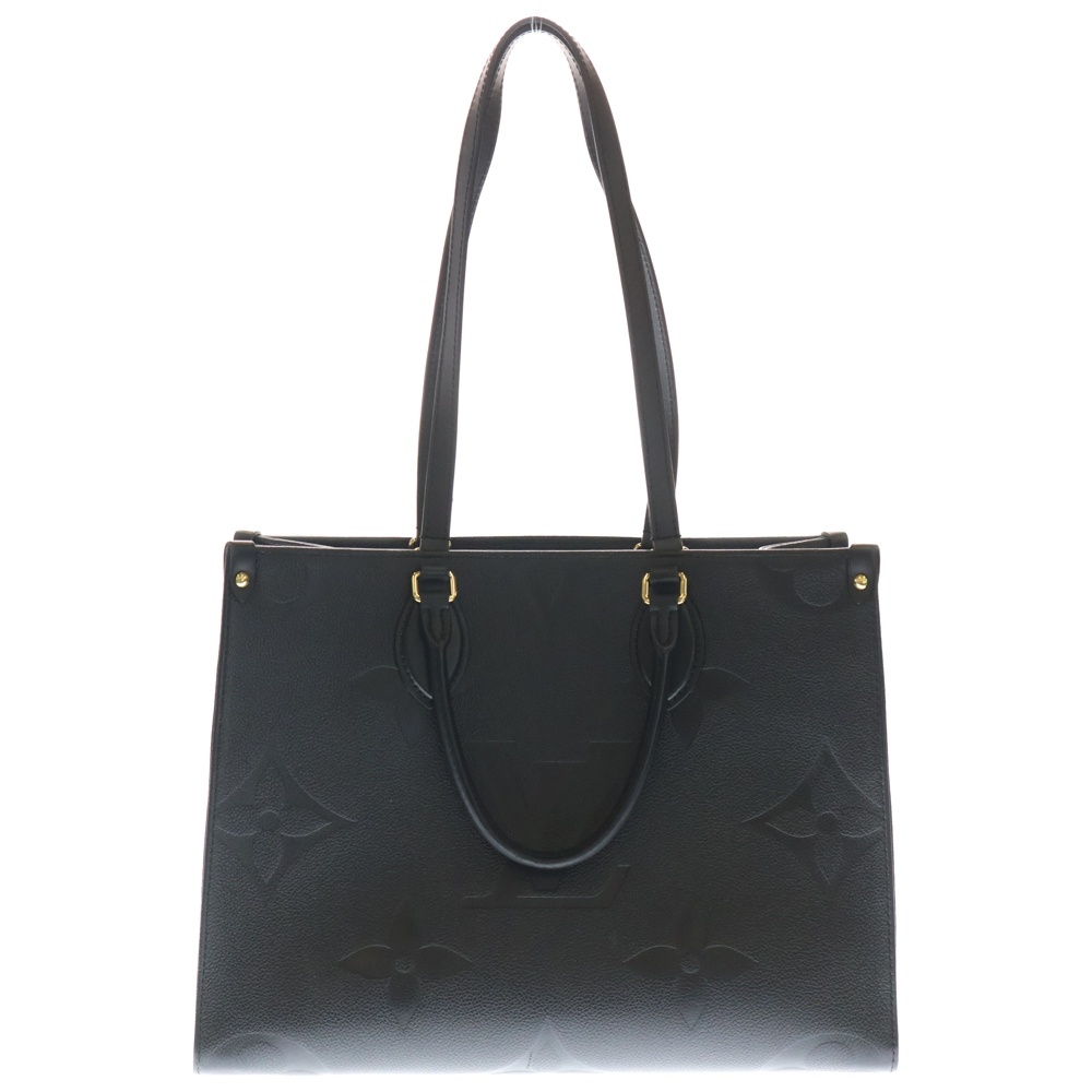 モノグラムアンプラント オンザゴーMM トートバッグ ハンドバッグ ブラック ノワール レザー M45595 ゴールド金具 Bランク