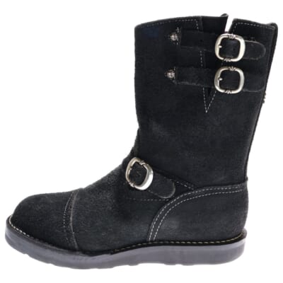 ×WESCO BOSS ウエスコ ボス ガンスリンガースウェードレザー スモールCH付き エンジニアブーツ ブラック Bランク