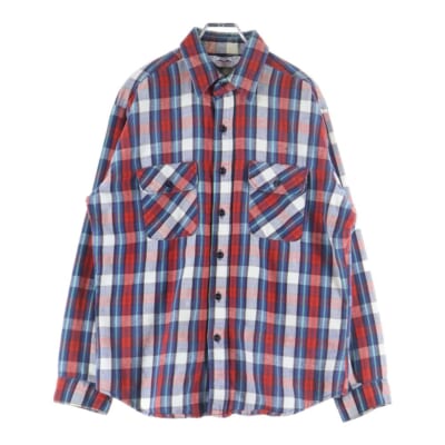 70-80S DAKOTA BY FIVE BROTHER ダコタ バイ ファイブブラザー USA製 ネルシャツ 長袖シャツ ホワイト/レッド/ブルー Bランク