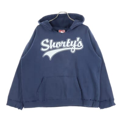 90S SHORTY'S ショーティーズ PULLOVER HOODIE PARKA RUSSIA製 プルオーバー フーディー パーカー ネイビー Bランク