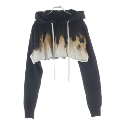 24AW Sun Cropped Hoodie クロップド プルオーバースウェットパーカー フーディー ブラック DS02D2222-FSUN Aランク