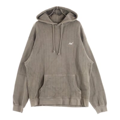 22AW ヘリンボーン ロゴ刺繍 プルオーバースウェットパーカー フーディ ブラウン 22-070-060-0031-4-0 Bランク