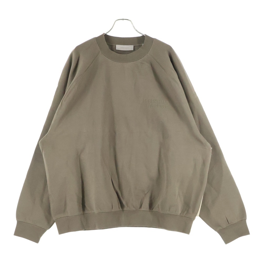 SWEATSHIRT フェルトロゴ クルーネックスウェットトレーナー ベージュ Sランク