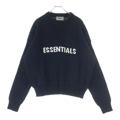 KNIT SWEATER ロゴクルーネックニットセーター ブラック Sランク