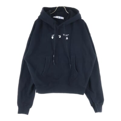 21SS Hoodie ロゴプリント プルオーバースウェットパーカー フーディー ブラック OMBB073S21FLE001 Aランク