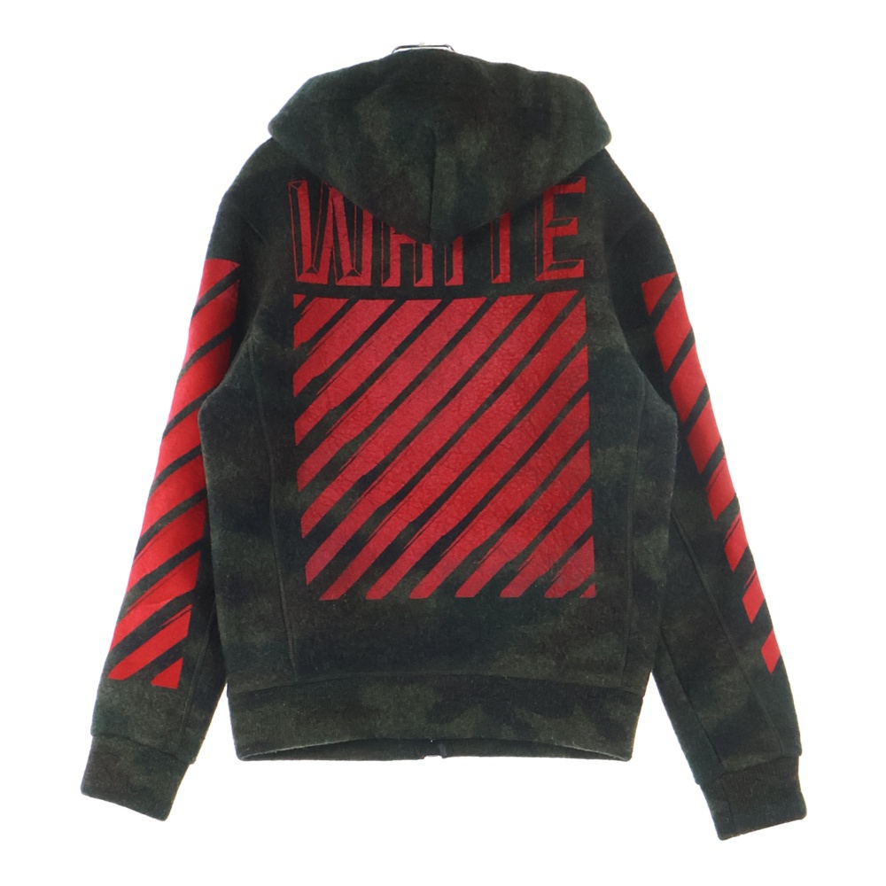 16SS Camouflage Wool Knit Hoodie カモフラージュ 迷彩 ウールジップアップニットパーカー フーディー カーキ Aランク