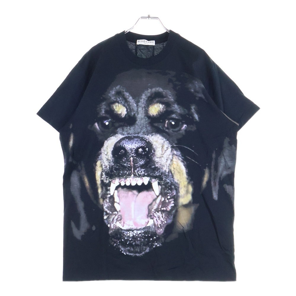 18SS Rottweiler T-Shirt ロットワイラー ドッグプリント半袖Tシャツ ブラック BM705L3Y1P Sランク