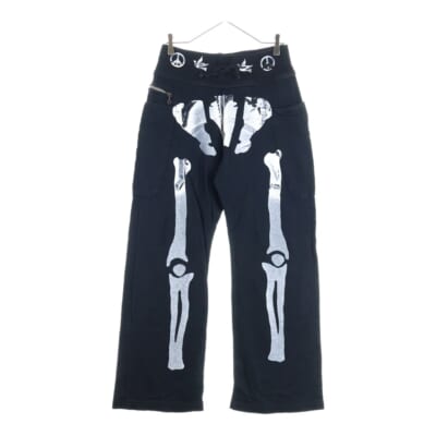 Bone Print Sweatpants ボーンプリント スウェットパンツ ブラック EK-363 Aランク
