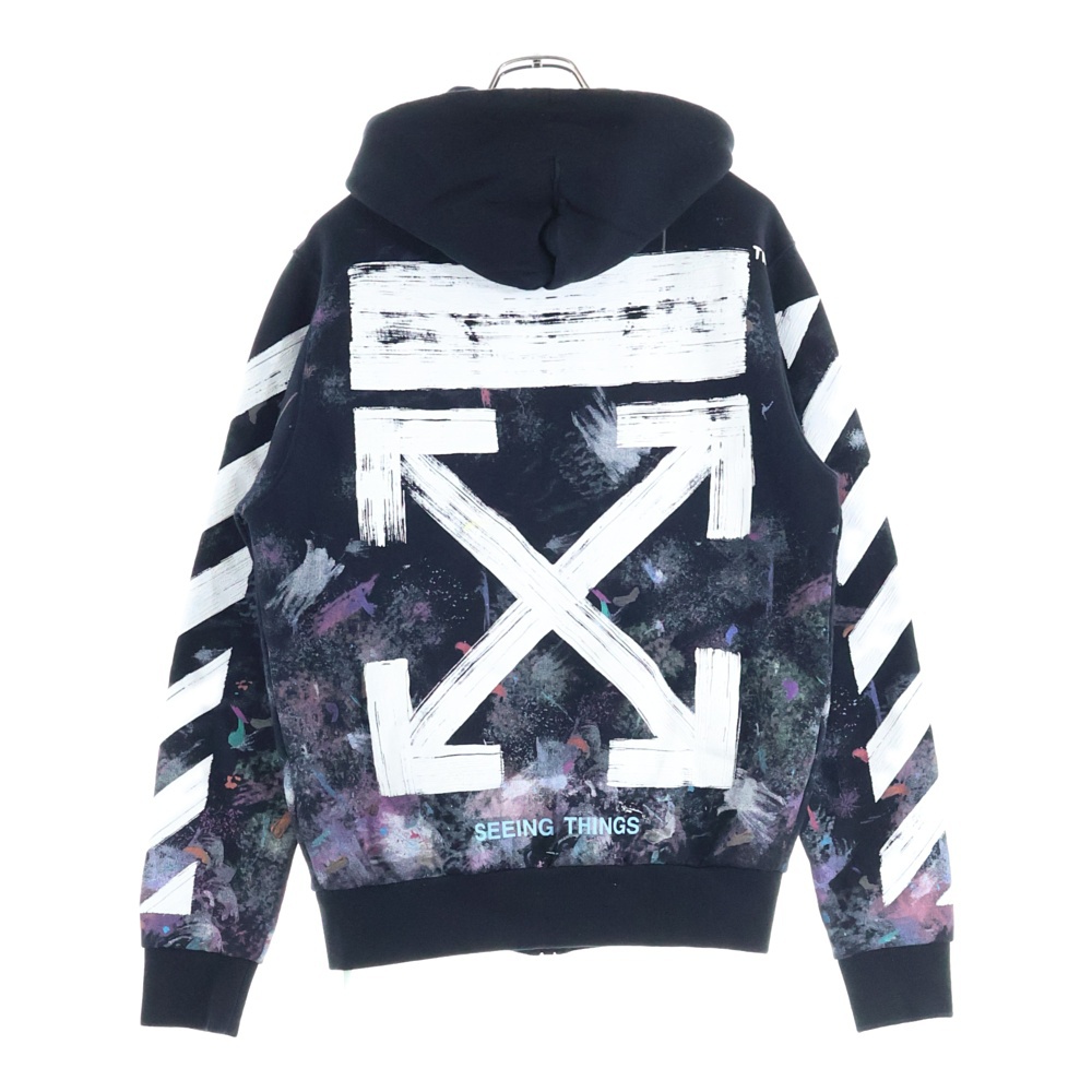 17AW Diag Galaxy Brushed Zip Hoodie ギャラクシー ジップアップスウェットパーカー フーディー ブラック OMBB003F17619030 Aランク