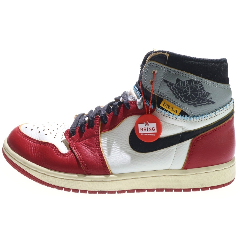 ×UNION AIR JORDAN 1 RETRO HIGH OG CHICAGO ユニオン エアジョーダン1 ハイカットスニーカー レッド US8.5/26.5cm HV8563-600 Bランク
