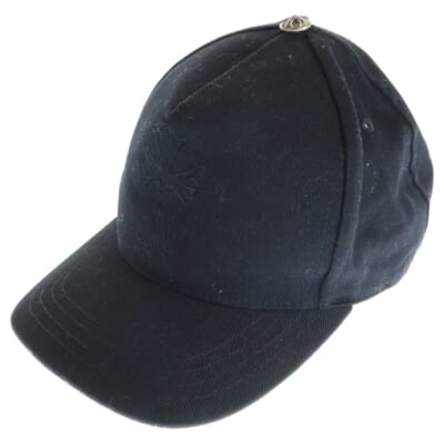 TRUCKER CAP CHクロス刺繍 デニムトラッカーキャップ 帽子 ブラック Aランク