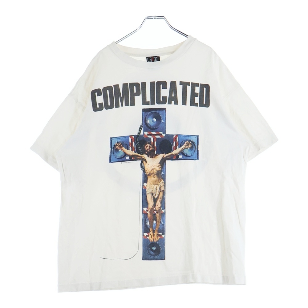 23AW×河村康輔 COMPLICATED PRINT S/S TEE フロントプリント 半袖Tシャツ カットソー ホワイト SM-A23-0000-C18 Bランク