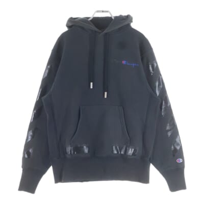 18SS ×Champion Hoodie チャンピオン アローロゴ プルオーバースウェットパーカー フーディー ブラック OMBB027S18875050 Bランク