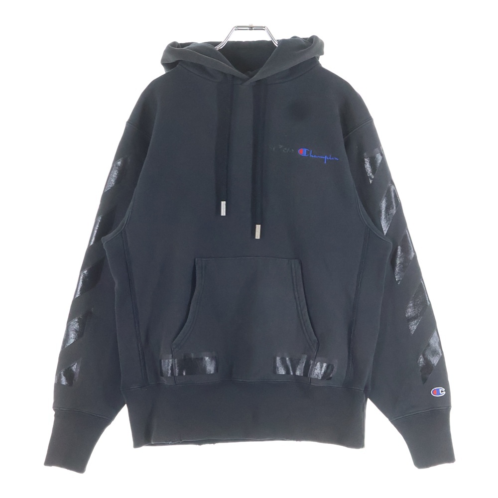 18SS ×Champion Hoodie チャンピオン アローロゴ プルオーバースウェットパーカー フーディー ブラック OMBB027S18875050 Bランク