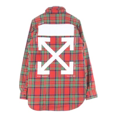 18SS Flannel Check Shirt 長袖チェックシャツ ネルシャツ レッド OMGA001S18787012 Aランク