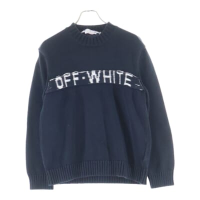 22SS Jacquard Logo Sweater ジャガード クルーネックニットセーター ブラック OMHE106S22KNI001 Bランク