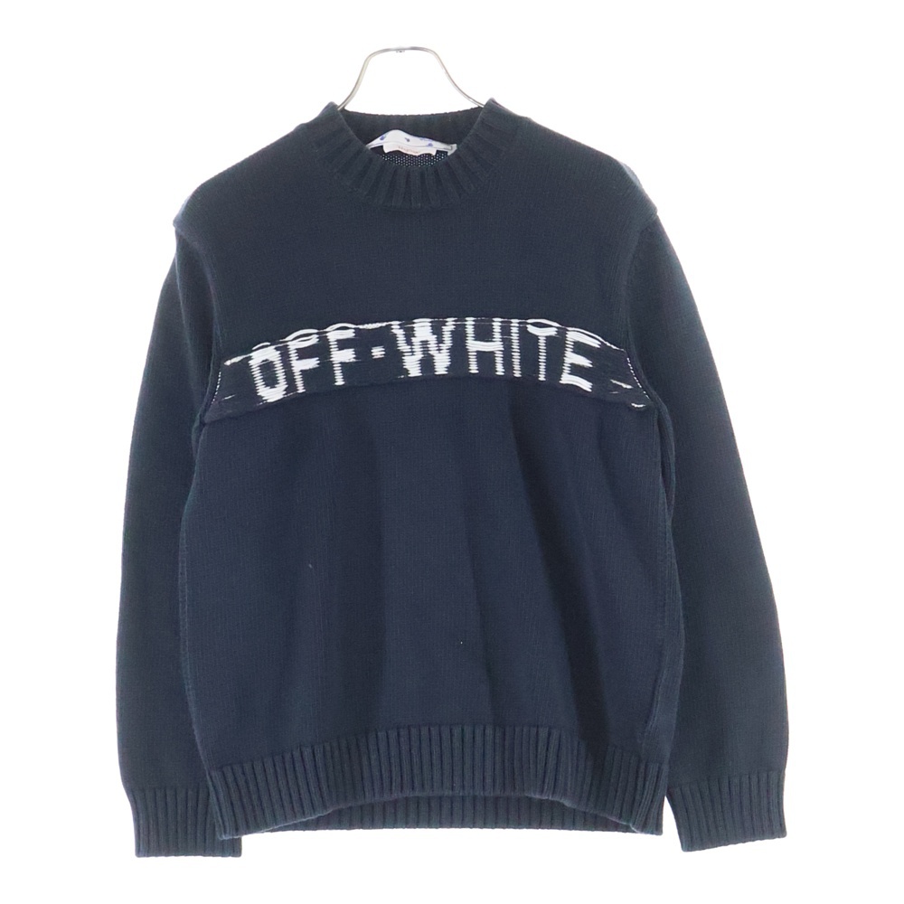 22SS Jacquard Logo Sweater ジャガード クルーネックニットセーター ブラック OMHE106S22KNI001 Bランク