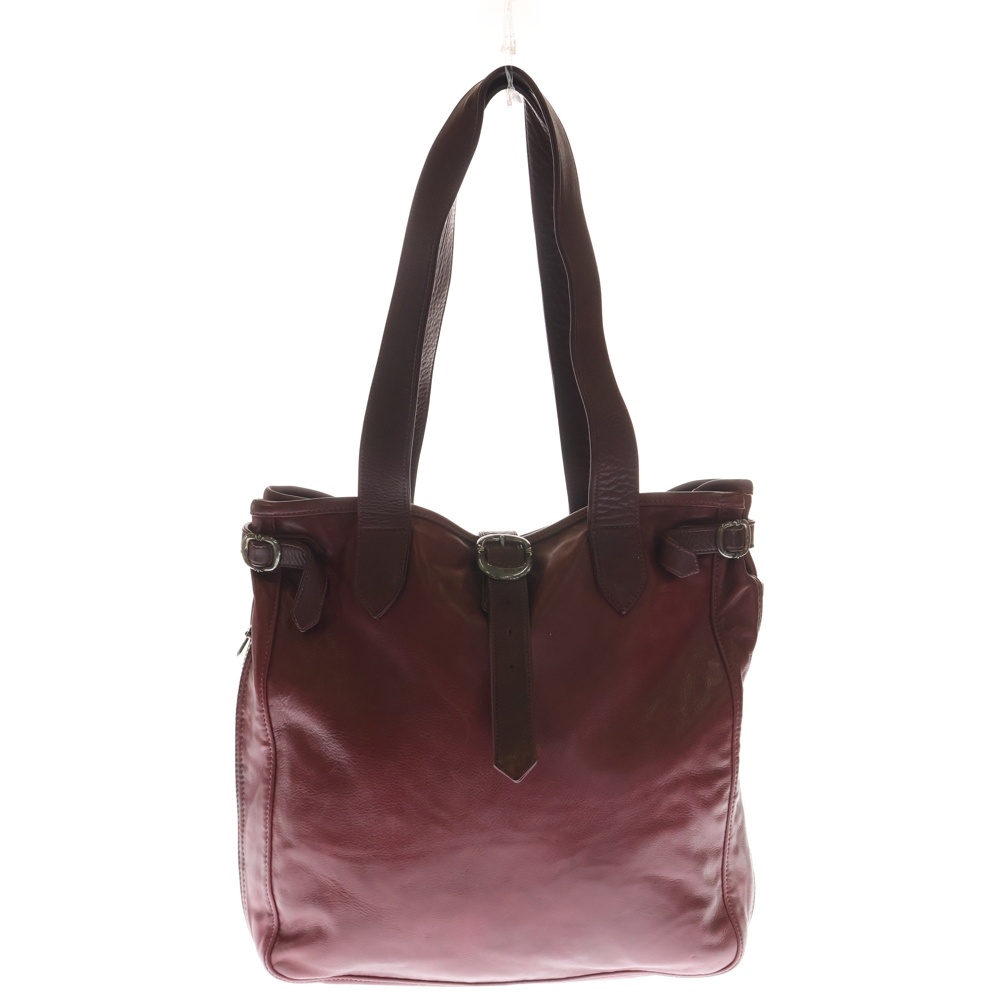 OLD GUNSLINGER TOTE BAG オールド ガンスリンガー サイドジップ レザー トートバッグ レッド Bランク