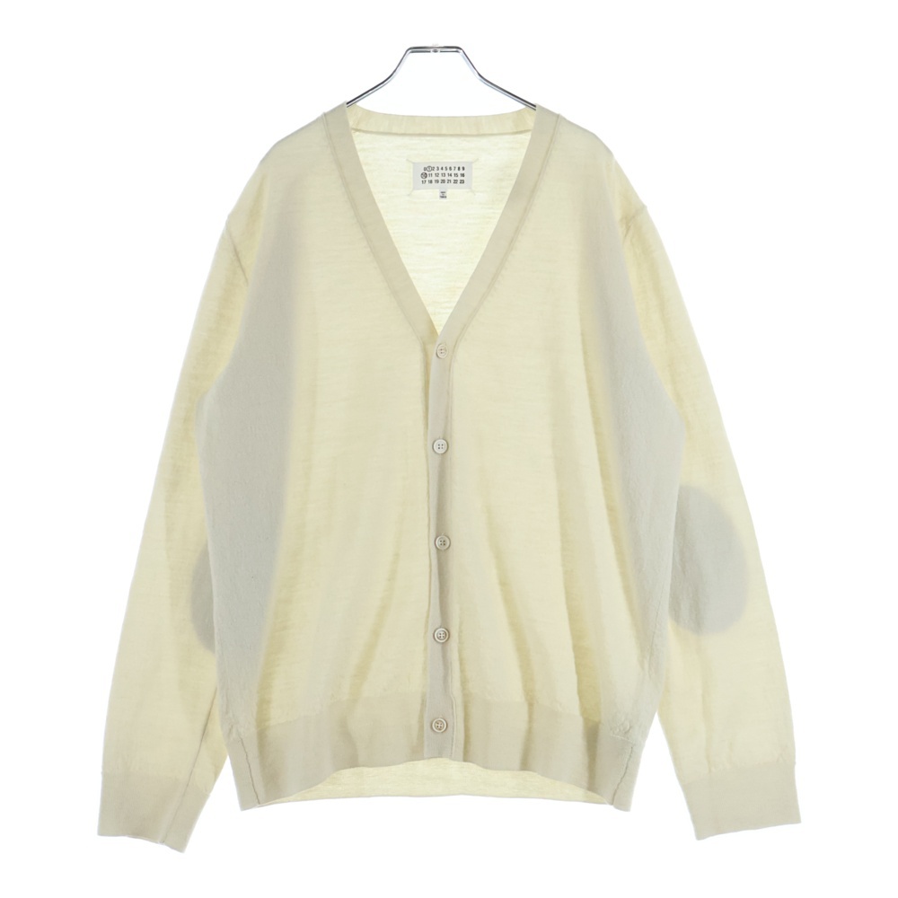 25SS Wool Cardigan エルボーパッチ ウールニットカーディガン アイボリー S50HP0027 M13098 Aランク