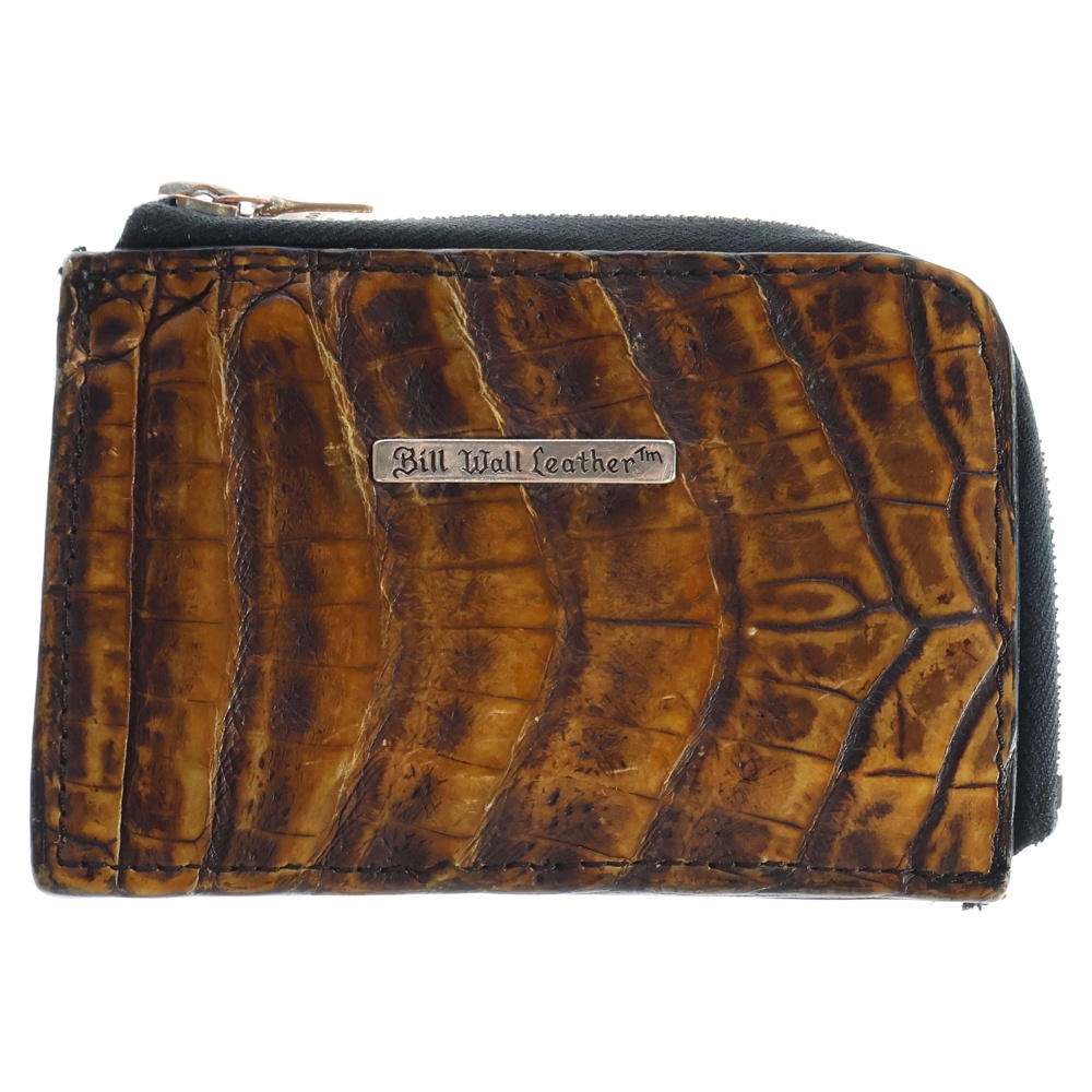 アリゲーター レザージップコインケース カードケース ブラウン Bランク