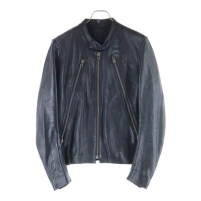 07AW ここのえ期 八の字ライダース ジップアップシングルライダースジャケット 28 AM006 ブラック Bランク