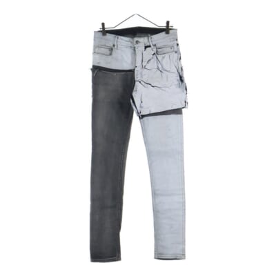 20SS Tyrone Collage Denim Pants タイロンコラージュデニムパンツ 再構築ボタンフライデニムパンツ RR20S7305-SCOMW3 グレー/ホワイト Bランク