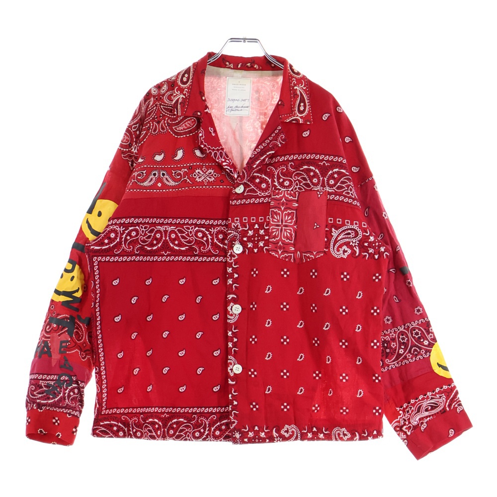 SLEEPING SHIRT スリーピングシャツ ペイズリー柄 長袖シャツ レッド RE-C0-RE-00-00-93 Bランク