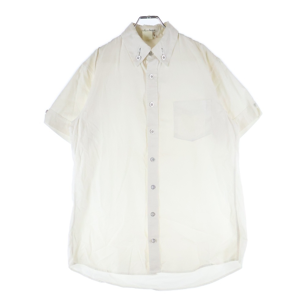 Zip Detail Collar Short Sleeve Shirt ジップディテールカラーショートスリーブシャツ 襟ジップ半袖開襟シャツ ホワイト Bランク